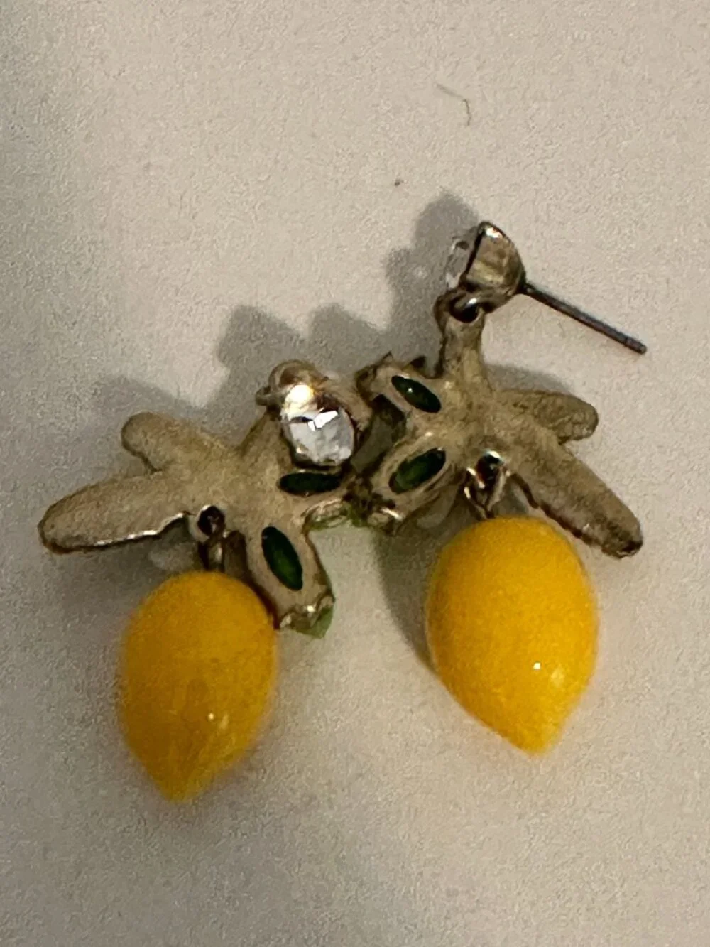 J.Crew Lemon Floral Drop Earrings Yellow White Green
